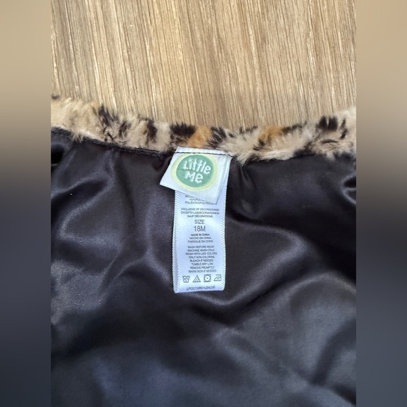 Little Me Jacket Infant Girls' 18 Months Soft Faux Fur Leopard Print Dress Coat - Picture 5 of 5